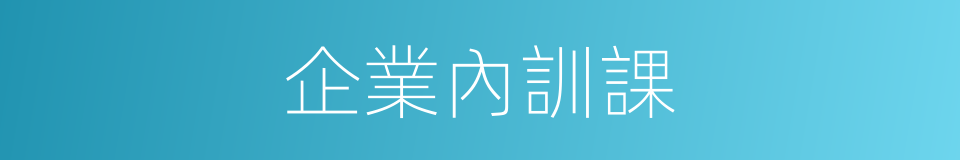 企業內訓課的同義詞