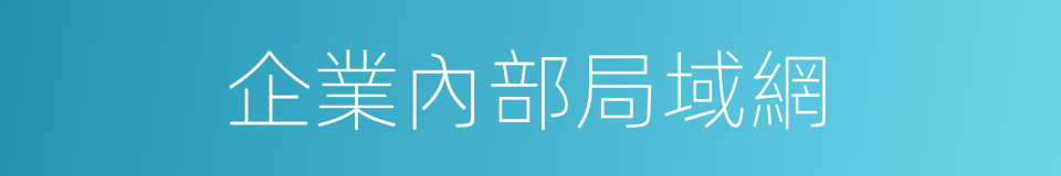 企業內部局域網的同義詞