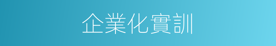 企業化實訓的同義詞