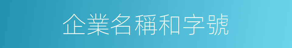 企業名稱和字號的同義詞