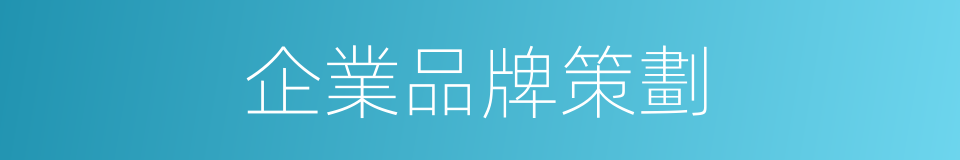 企業品牌策劃的同義詞