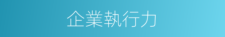 企業執行力的同義詞