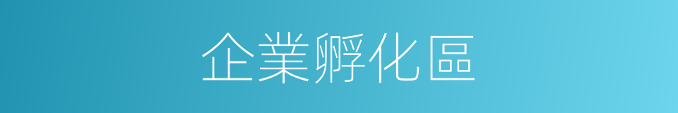 企業孵化區的同義詞