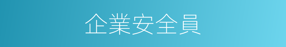 企業安全員的同義詞