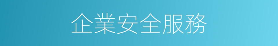 企業安全服務的同義詞
