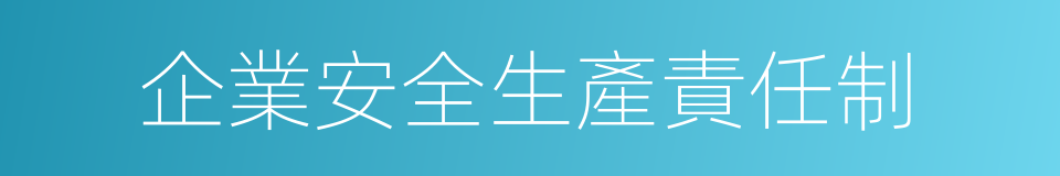 企業安全生產責任制的同義詞