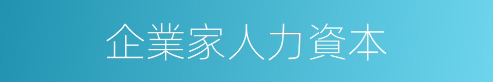 企業家人力資本的同義詞