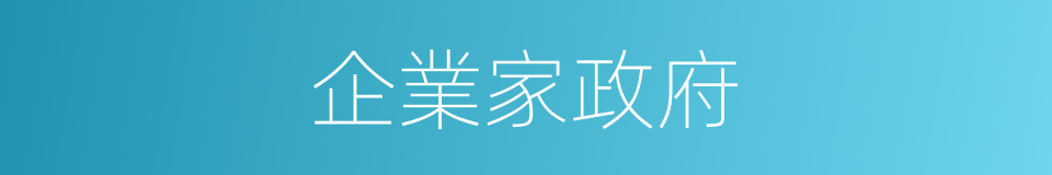 企業家政府的同義詞