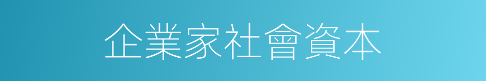 企業家社會資本的同義詞