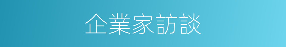 企業家訪談的同義詞