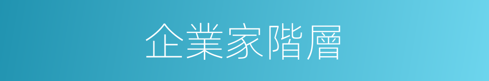 企業家階層的同義詞