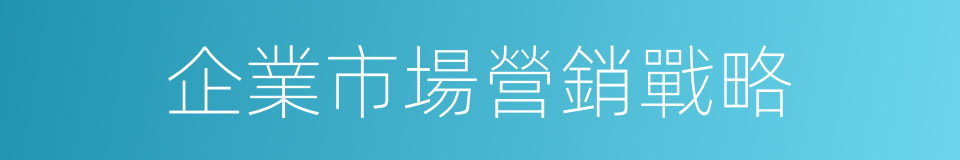 企業市場營銷戰略的同義詞