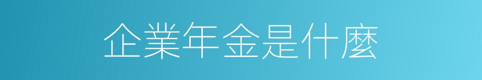 企業年金是什麼的同義詞