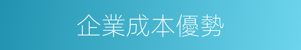 企業成本優勢的同義詞