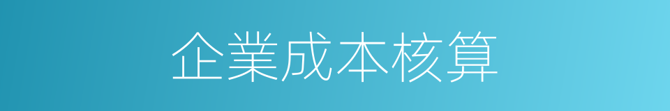 企業成本核算的同義詞