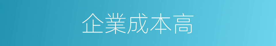 企業成本高的同義詞