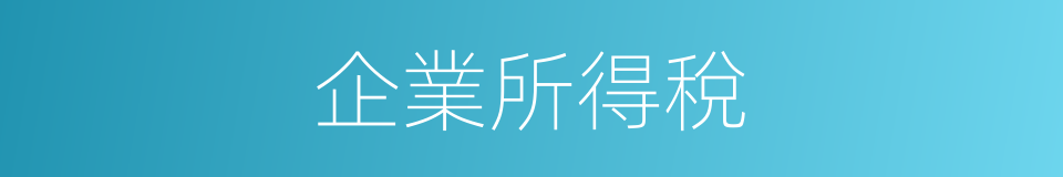 企業所得稅的意思