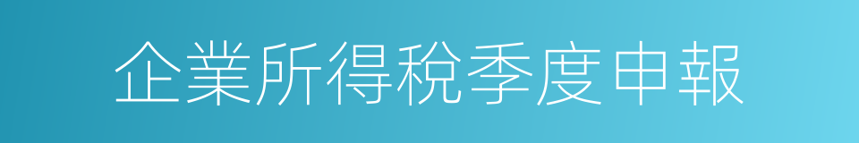 企業所得稅季度申報的同義詞