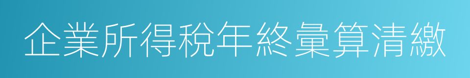 企業所得稅年終彙算清繳的同義詞