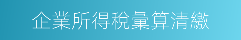 企業所得稅彙算清繳的同義詞