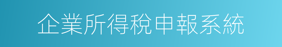 企業所得稅申報系統的同義詞