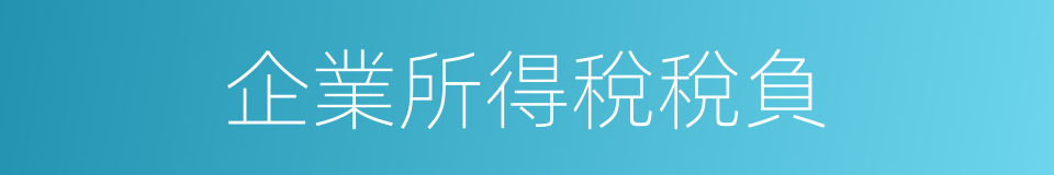 企業所得稅稅負的同義詞