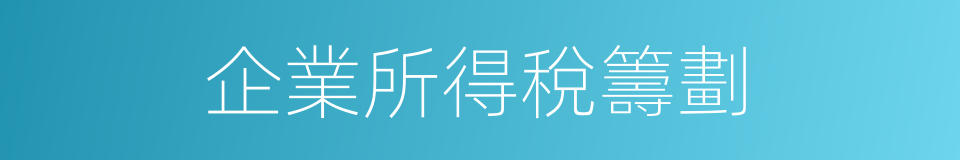 企業所得稅籌劃的同義詞