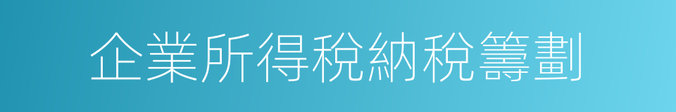 企業所得稅納稅籌劃的同義詞