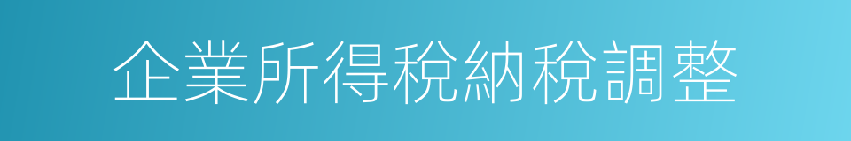 企業所得稅納稅調整的同義詞