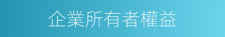 企業所有者權益的同義詞