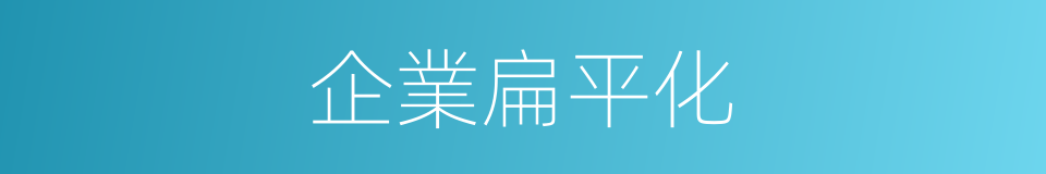 企業扁平化的同義詞