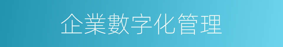 企業數字化管理的同義詞