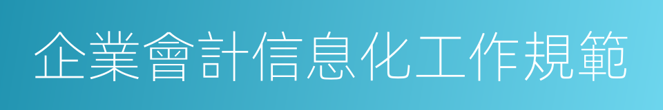 企業會計信息化工作規範的同義詞