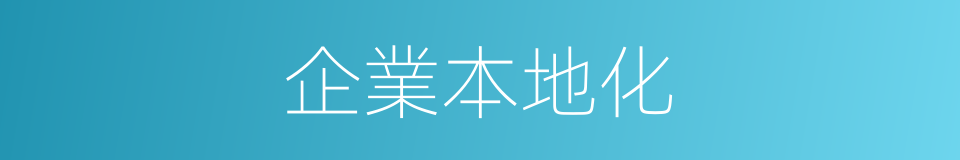 企業本地化的同義詞