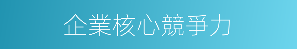 企業核心競爭力的意思