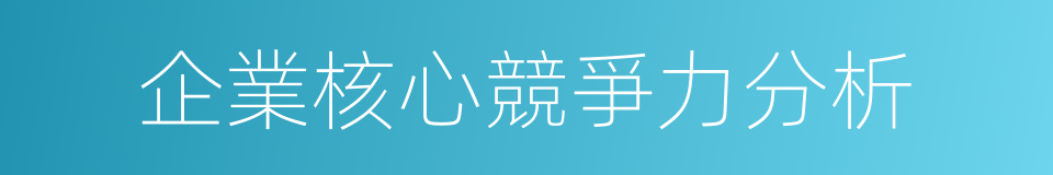 企業核心競爭力分析的同義詞