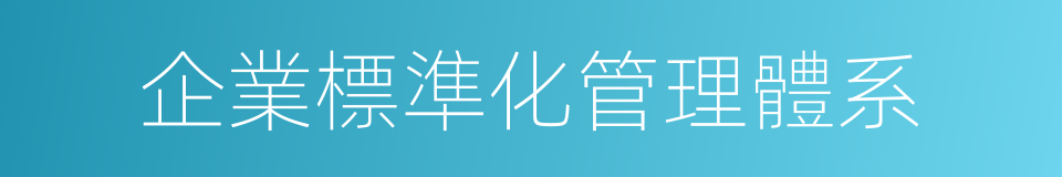 企業標準化管理體系的同義詞