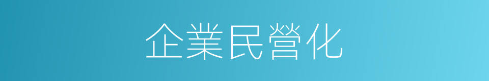 企業民營化的同義詞