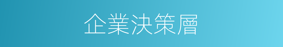 企業決策層的同義詞