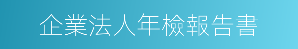 企業法人年檢報告書的同義詞