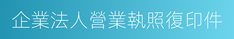 企業法人營業執照復印件的同義詞