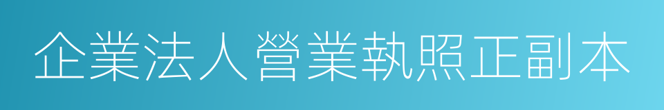 企業法人營業執照正副本的同義詞