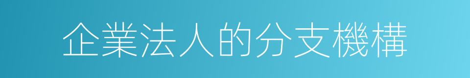 企業法人的分支機構的同義詞