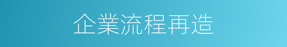 企業流程再造的同義詞