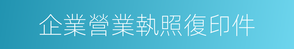 企業營業執照復印件的同義詞