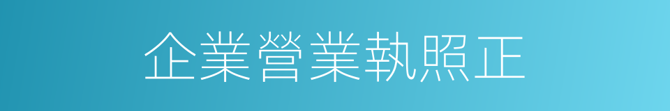 企業營業執照正的同義詞