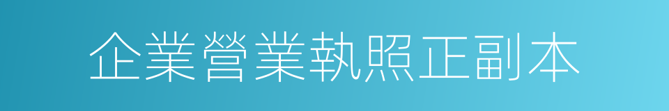 企業營業執照正副本的同義詞