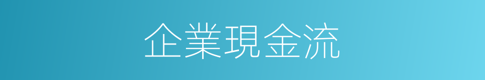 企業現金流的同義詞