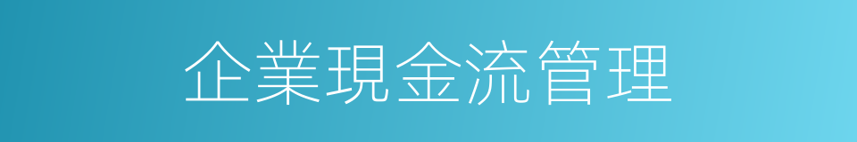 企業現金流管理的同義詞