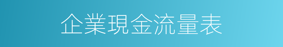 企業現金流量表的同義詞